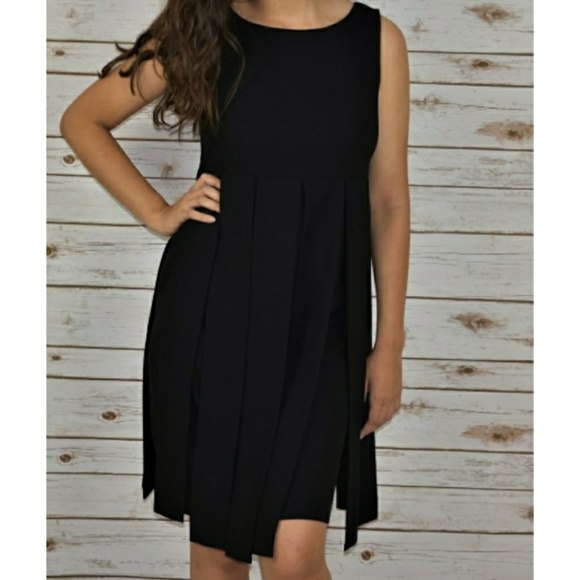 CAbi Dresses & Skirts - CABI BLACK WAIST PLEATED COCKTAIL DRESS SIZE 2